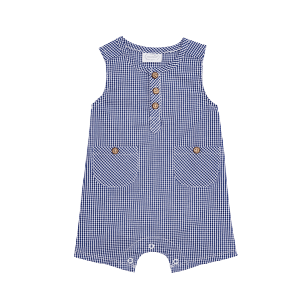Gingham Romper Navy