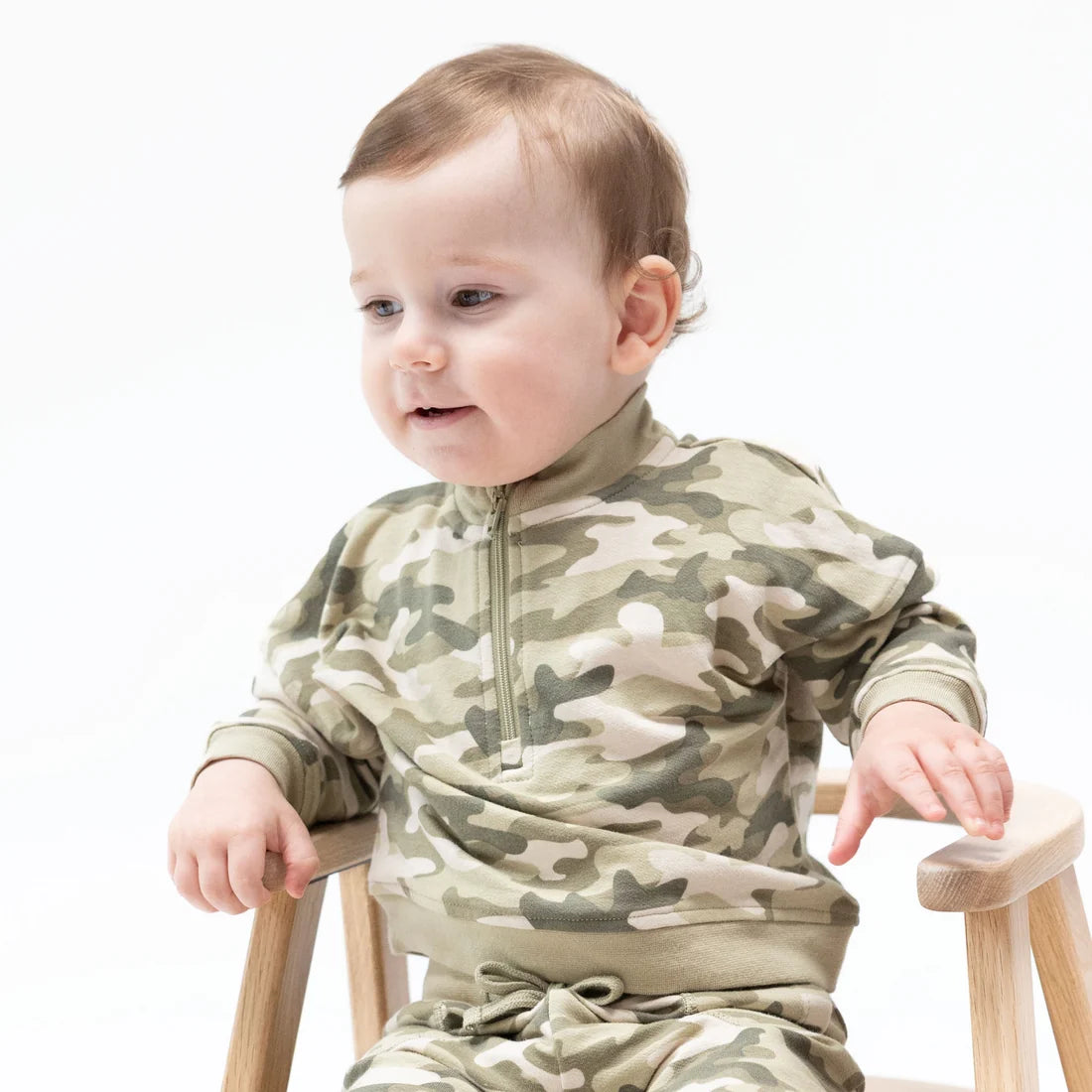 Camo French Terry Half Zip Sweatshirt