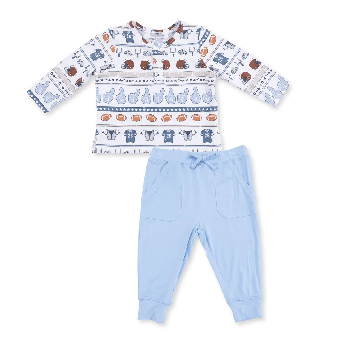 Football Stripe Long Sleeve Henley and Jogger