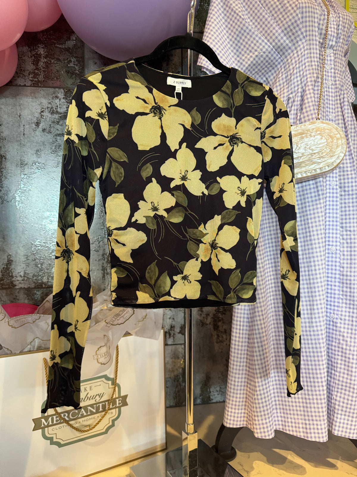 Taysha Renfloral Mesh Top