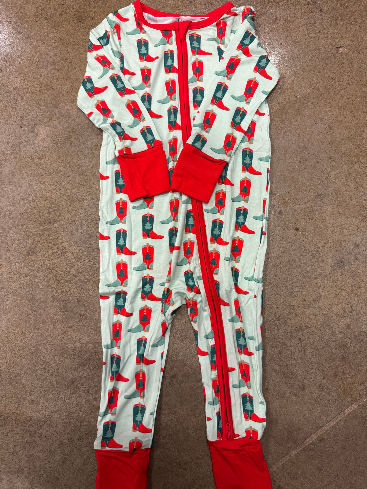 holiday boots green zipper romper