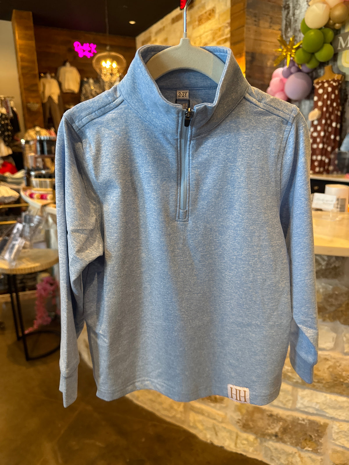 Boys 1/4 Zip Light Blue Pullover
