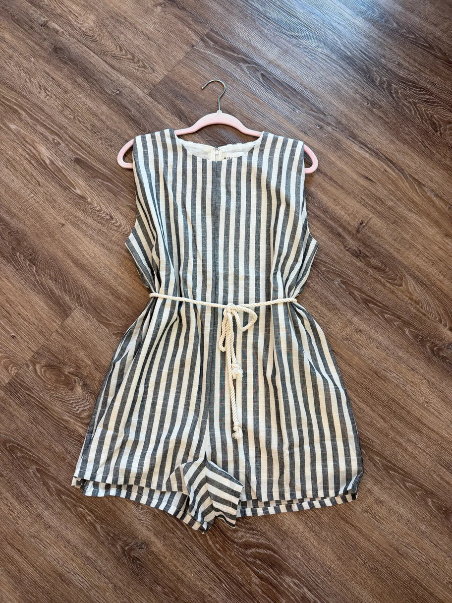 Carson Striped Sleeveless Romper