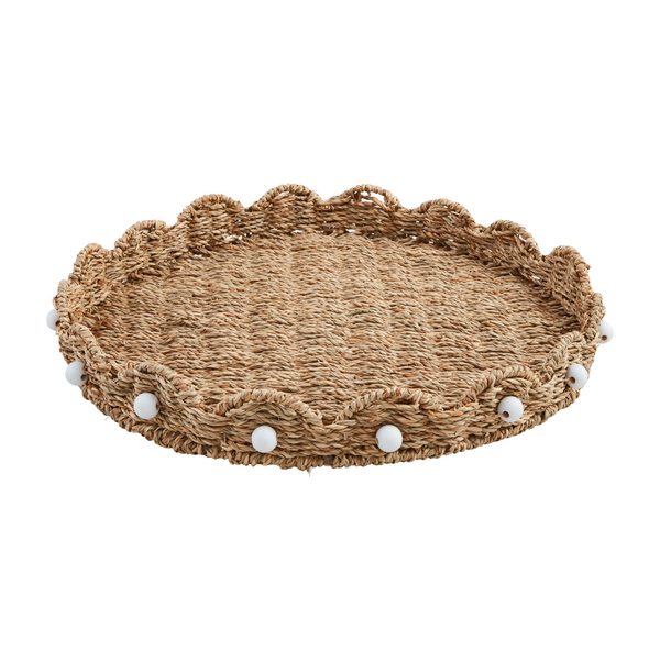 Scalloped Woven Lazy Susan