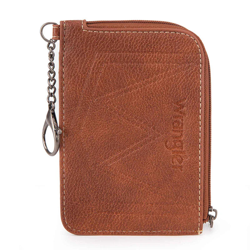 Wrangler All-Over Maroon Aztec Print Mini Zip Card Case