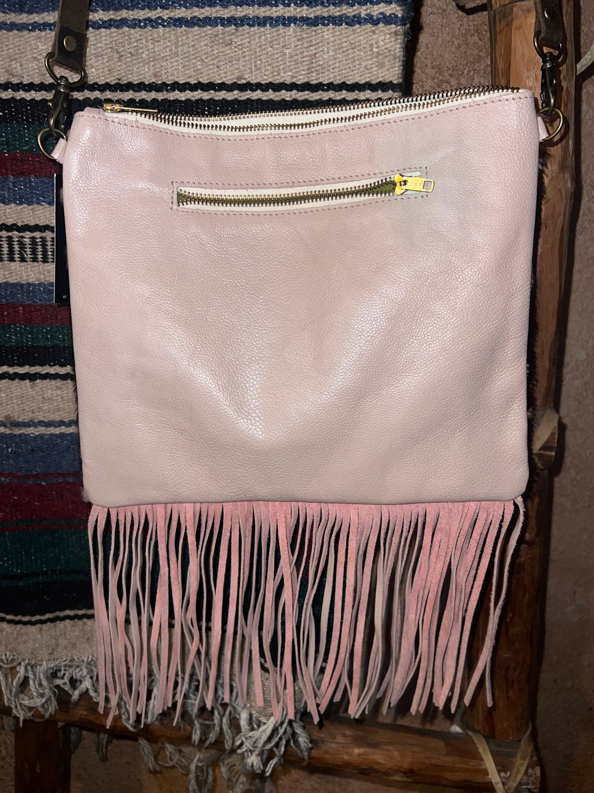 Cowhide & Italian Leather Fringe Crossbody