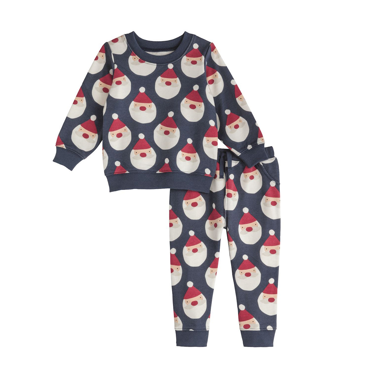 Navy Santa Two-Piece Jogger Set