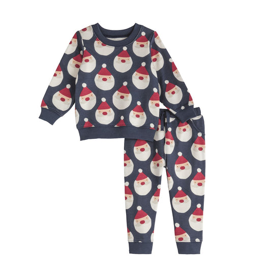 Navy Santa Two-Piece Jogger Set