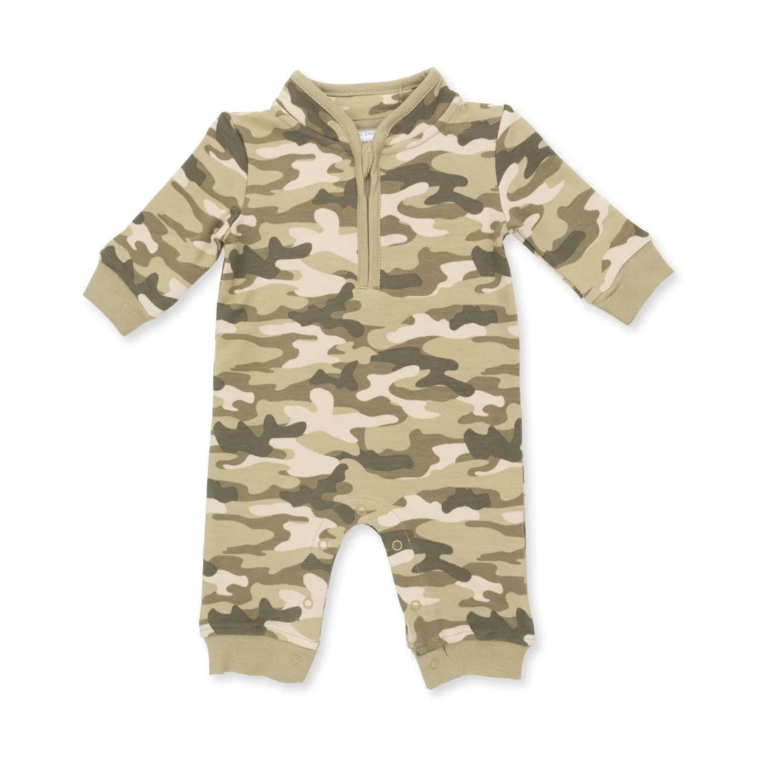 Camo French Terry  Zip Neck Romper