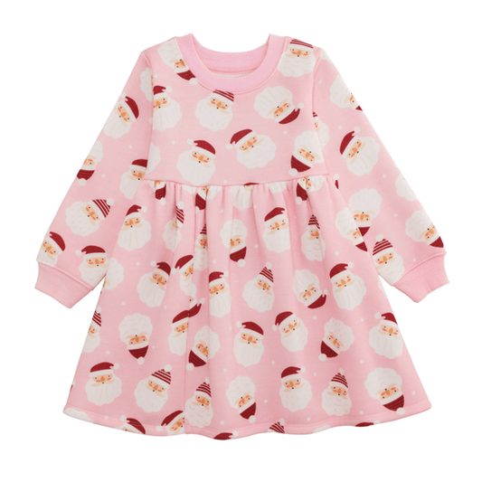 Pink Santa Sweatshirt Dress