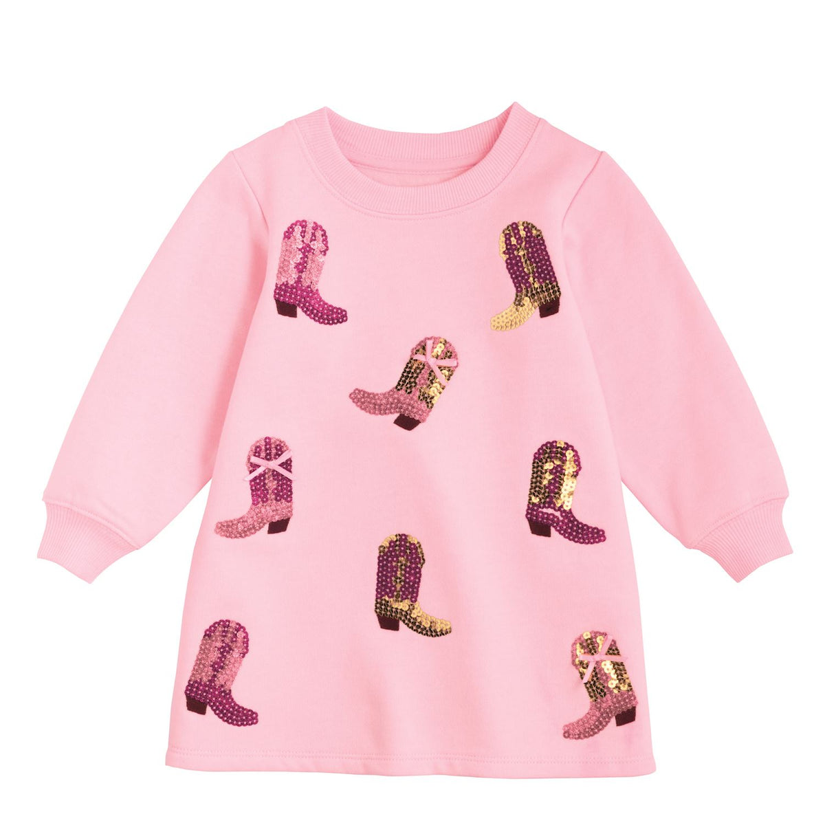 Cowgirl Boot Sweatshirt Dress
