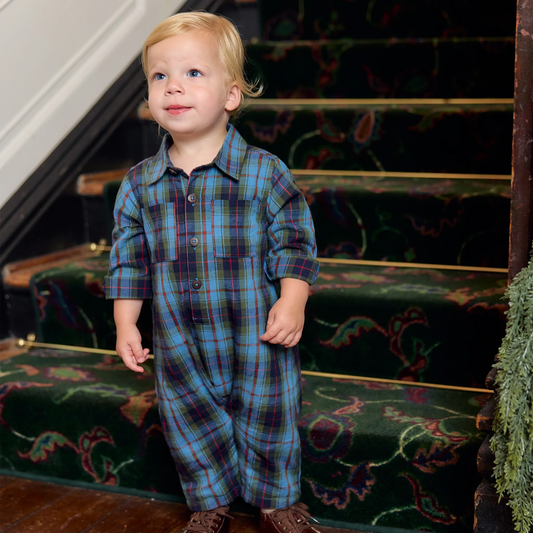 Baby Boys Easton Jumper Blue Tartan