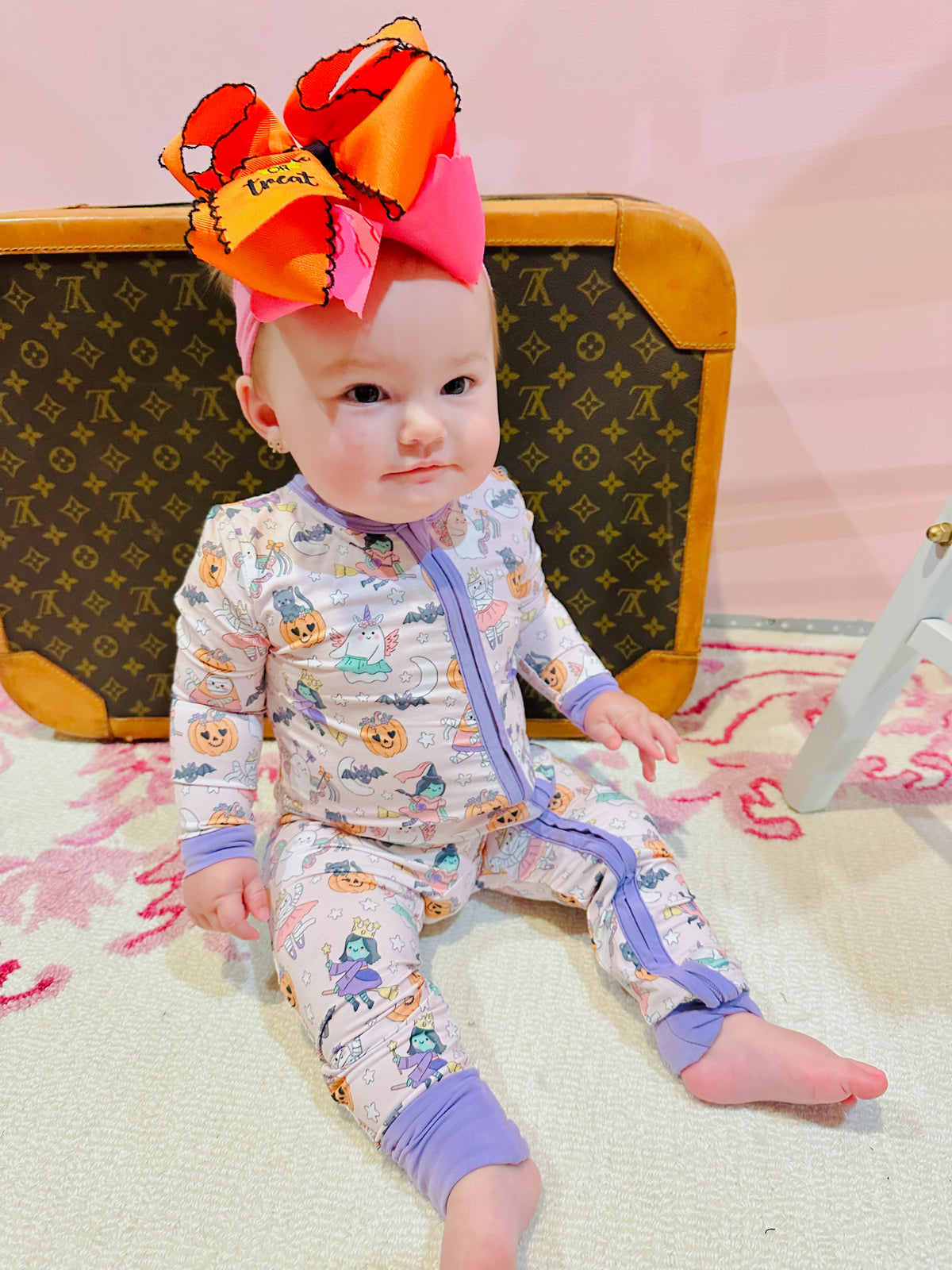 Halloween Monster Dress Up Pink  Convertible Romper