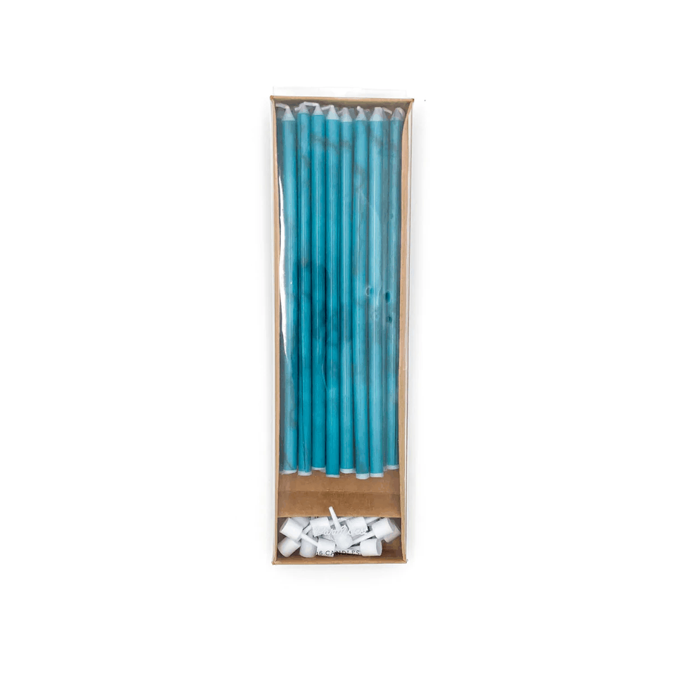 Turquoise Stone Candles - 16pk