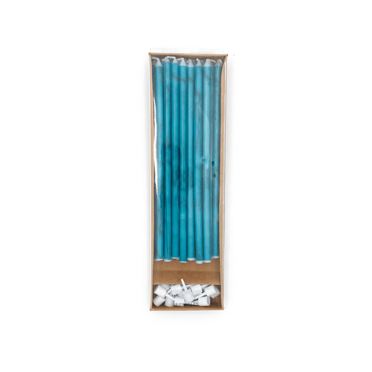 Turquoise Stone Candles - 16pk
