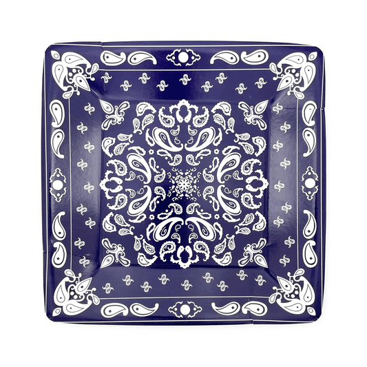 Navy Bandana Dessert Plates- 8pk