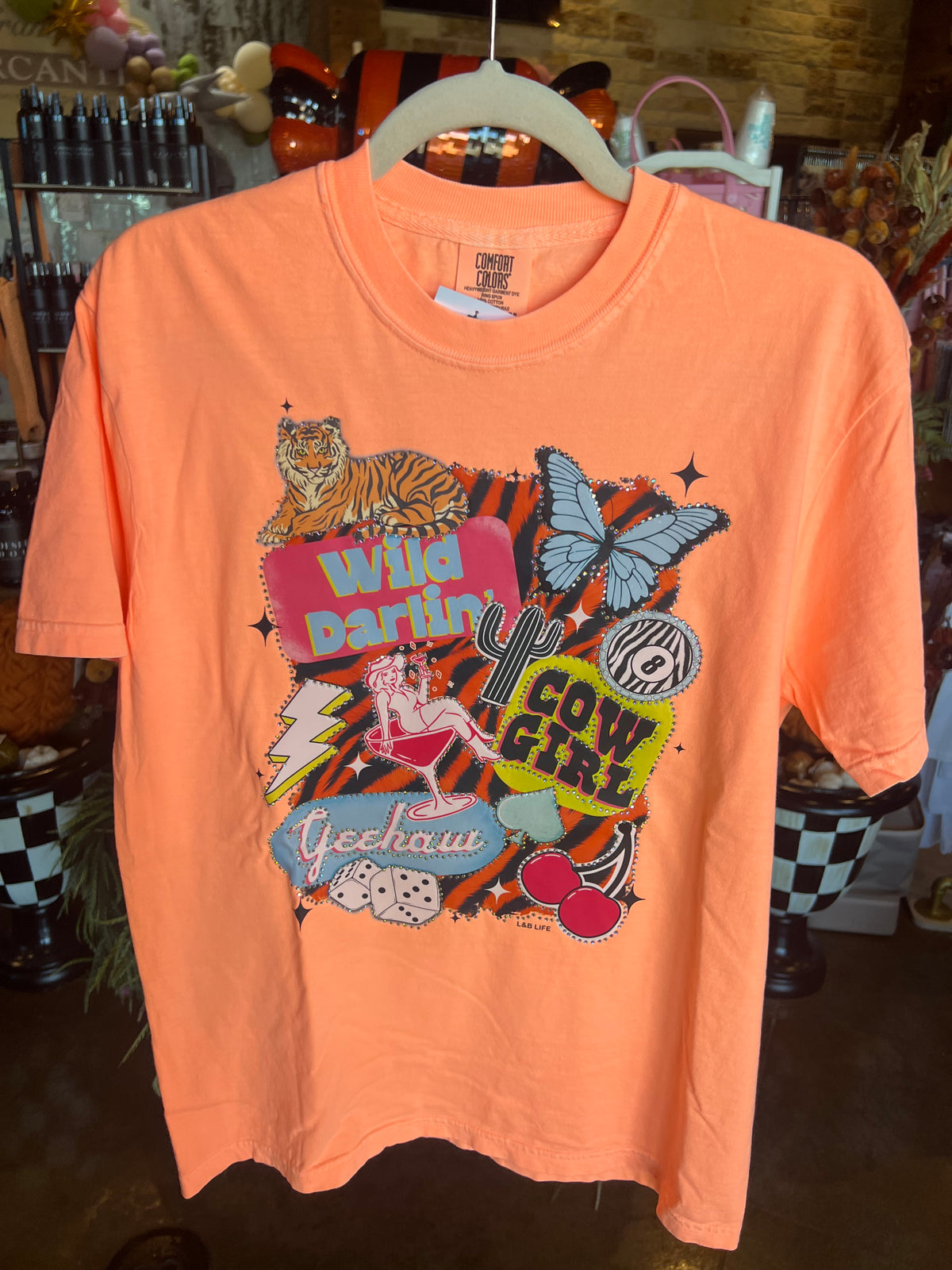 Wild Cowgirl Collage Rhinestone Tee