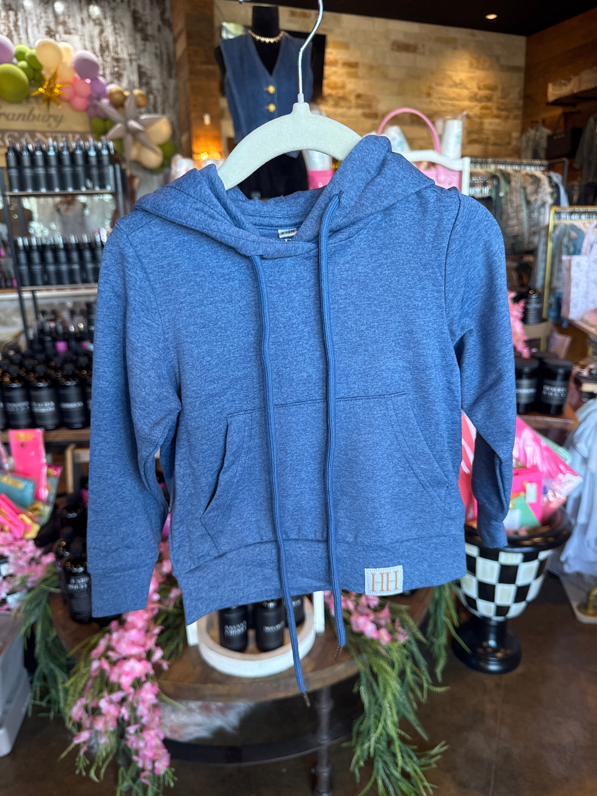 Boys Dark Blue Hooded Pullover