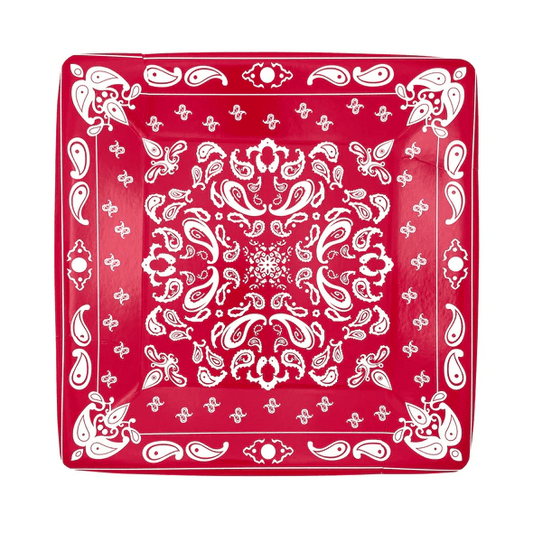 Red Bandana Dessert Plates- 8pk
