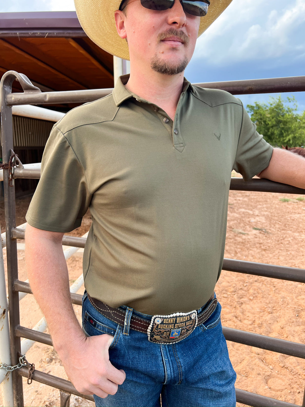 WILDGAME - Solid Polo- Hunter Green