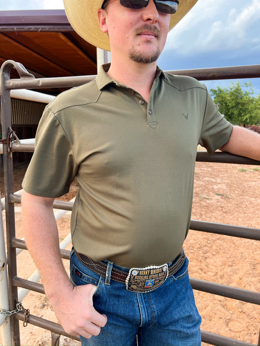 WILDGAME - Solid Polo- Hunter Green