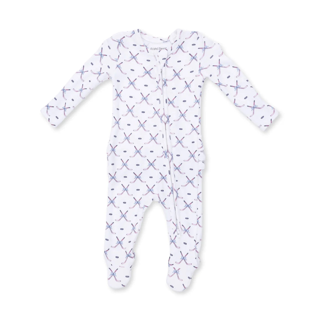 Simple Hockey Pink  2 Way Ruffle Back Zipper Footie