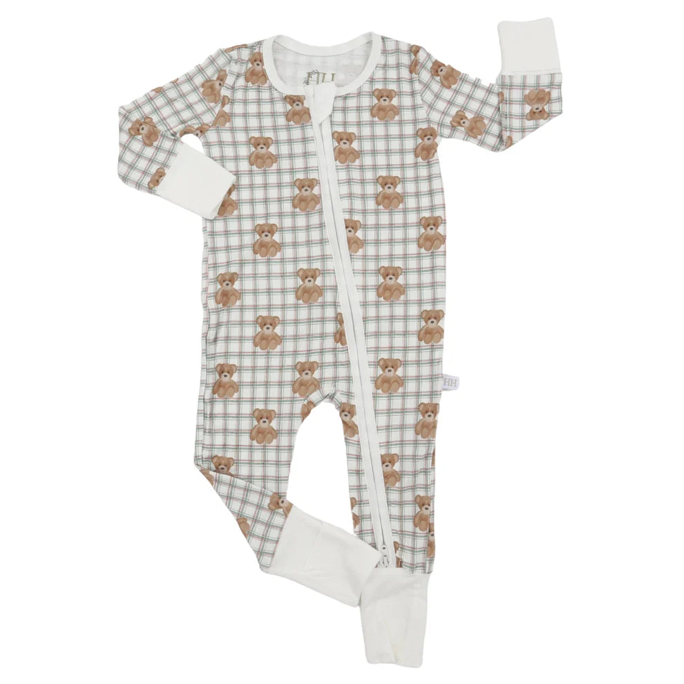 boys beary merry zipper romper