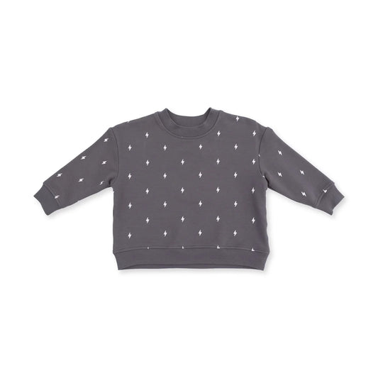 Lightning Bolt French Terry  Drop Sleeve Sweatshirt
