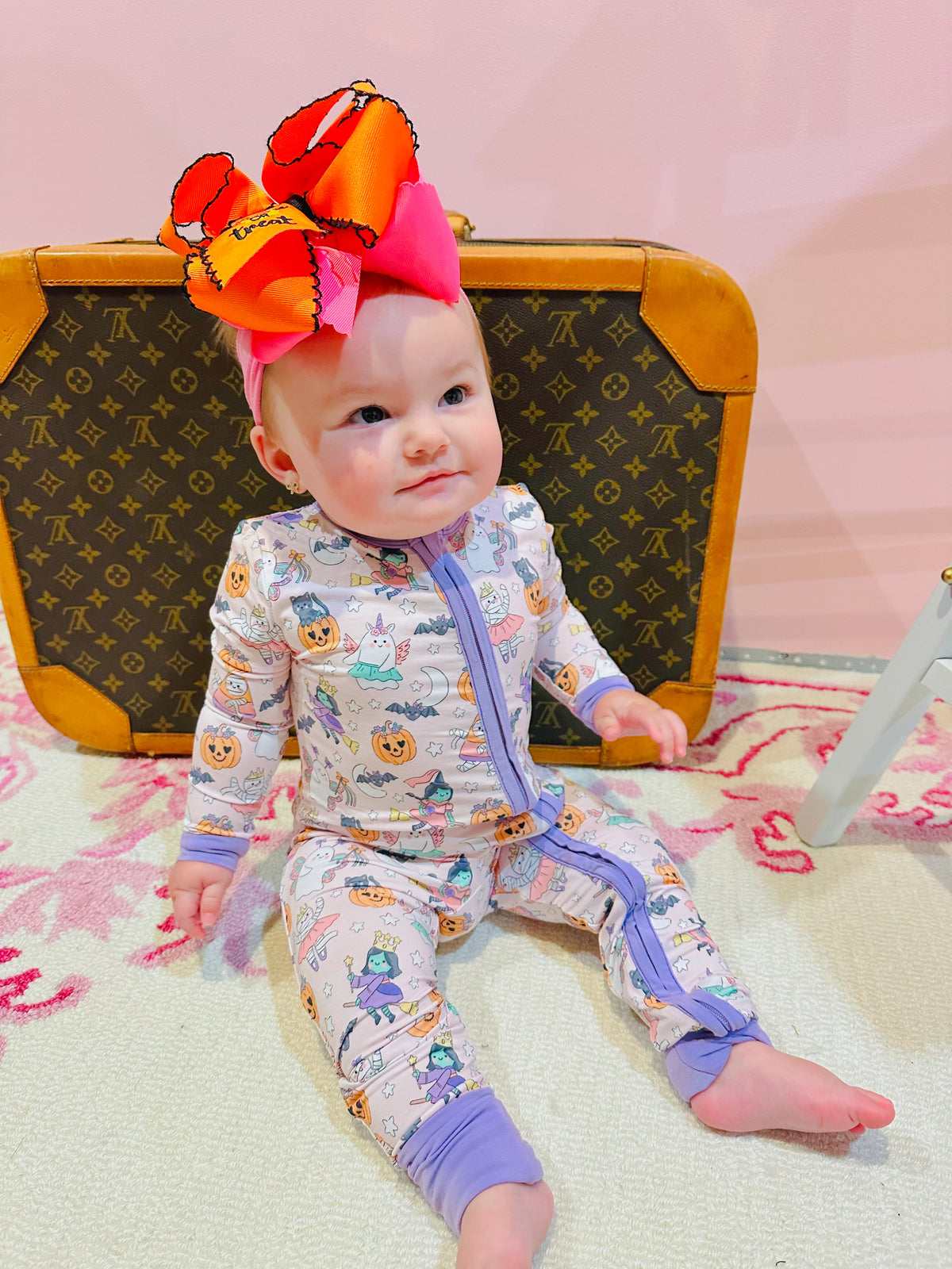 Halloween Monster Dress Up Pink  Convertible Romper