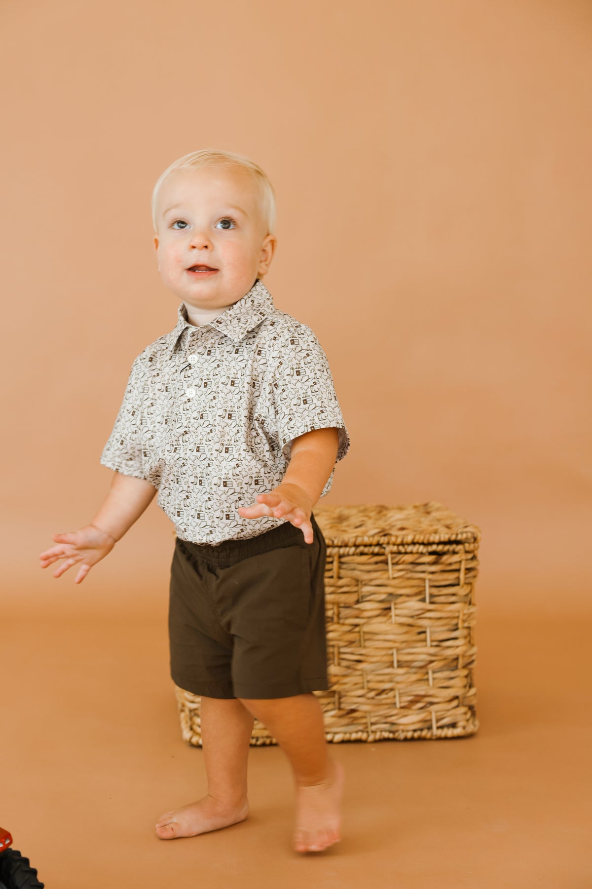 Boys Brown Wild West Performance Polo