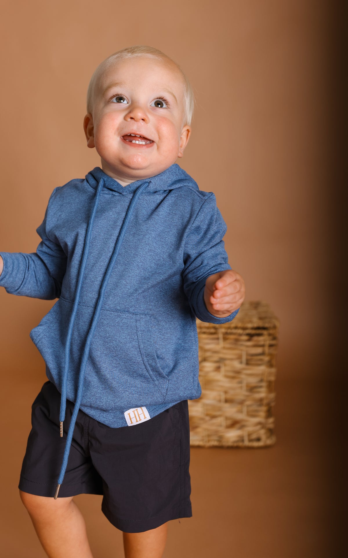 Boys Dark Blue Hooded Pullover