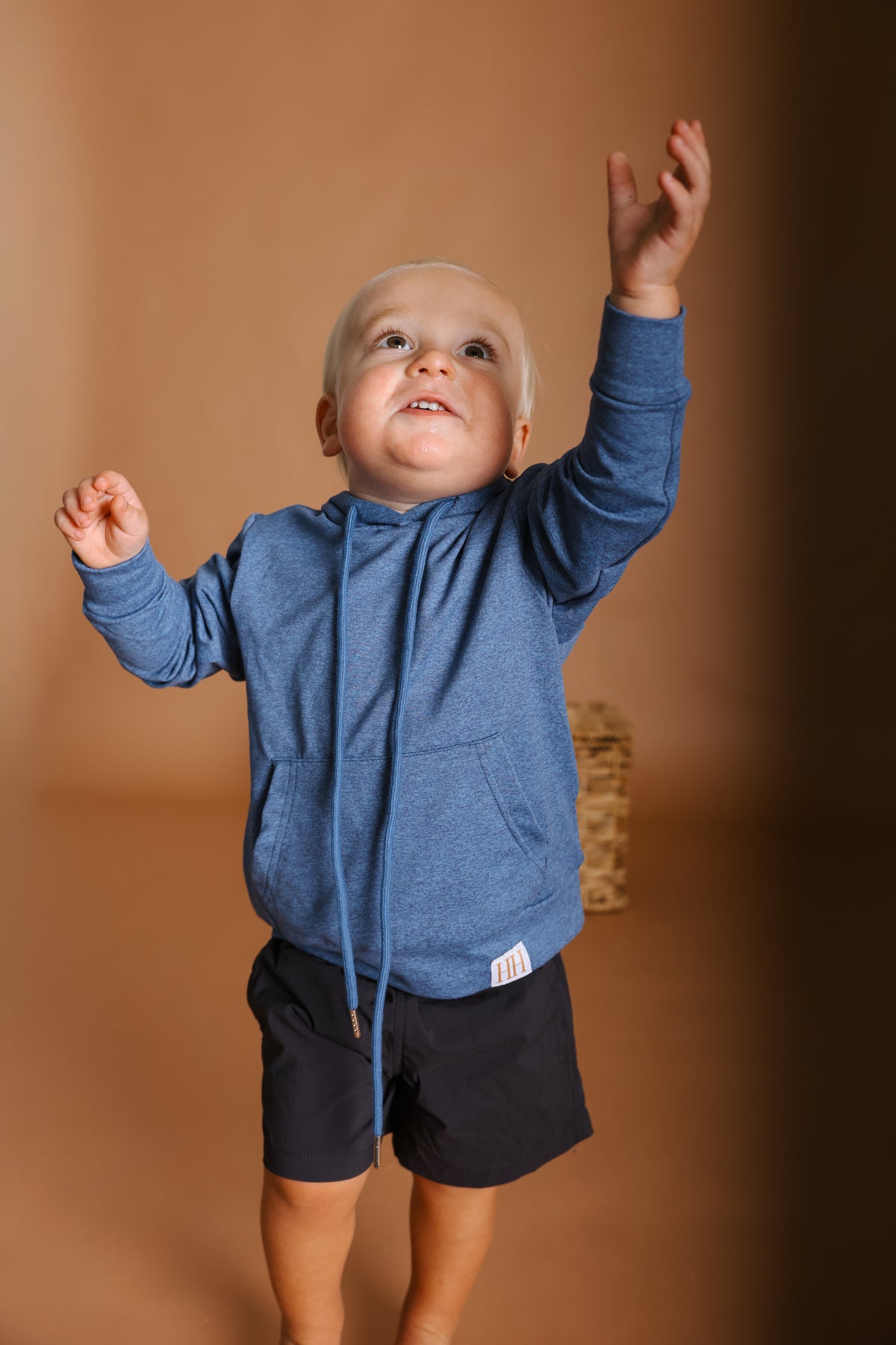Boys Dark Blue Hooded Pullover