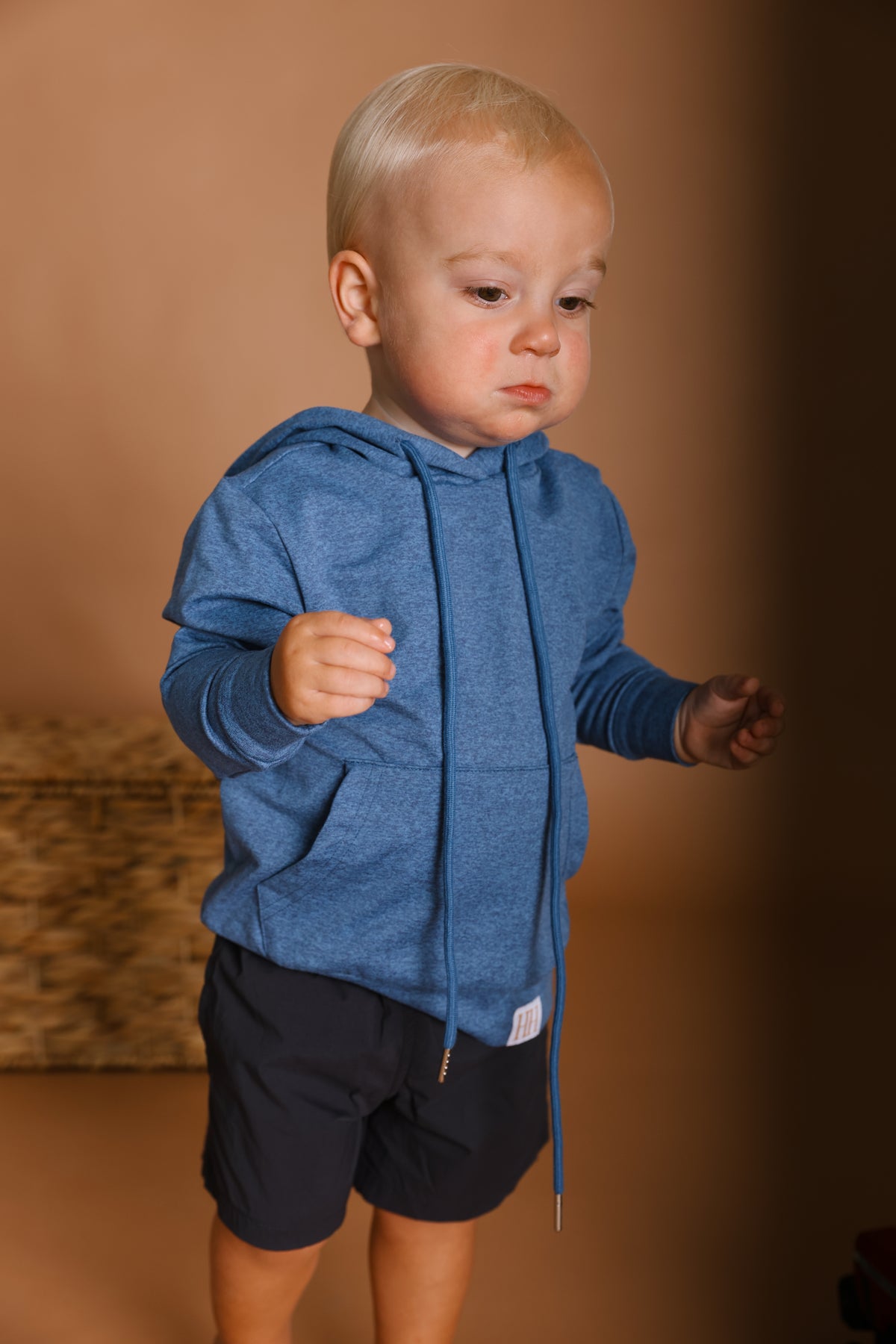 Boys Dark Blue Hooded Pullover