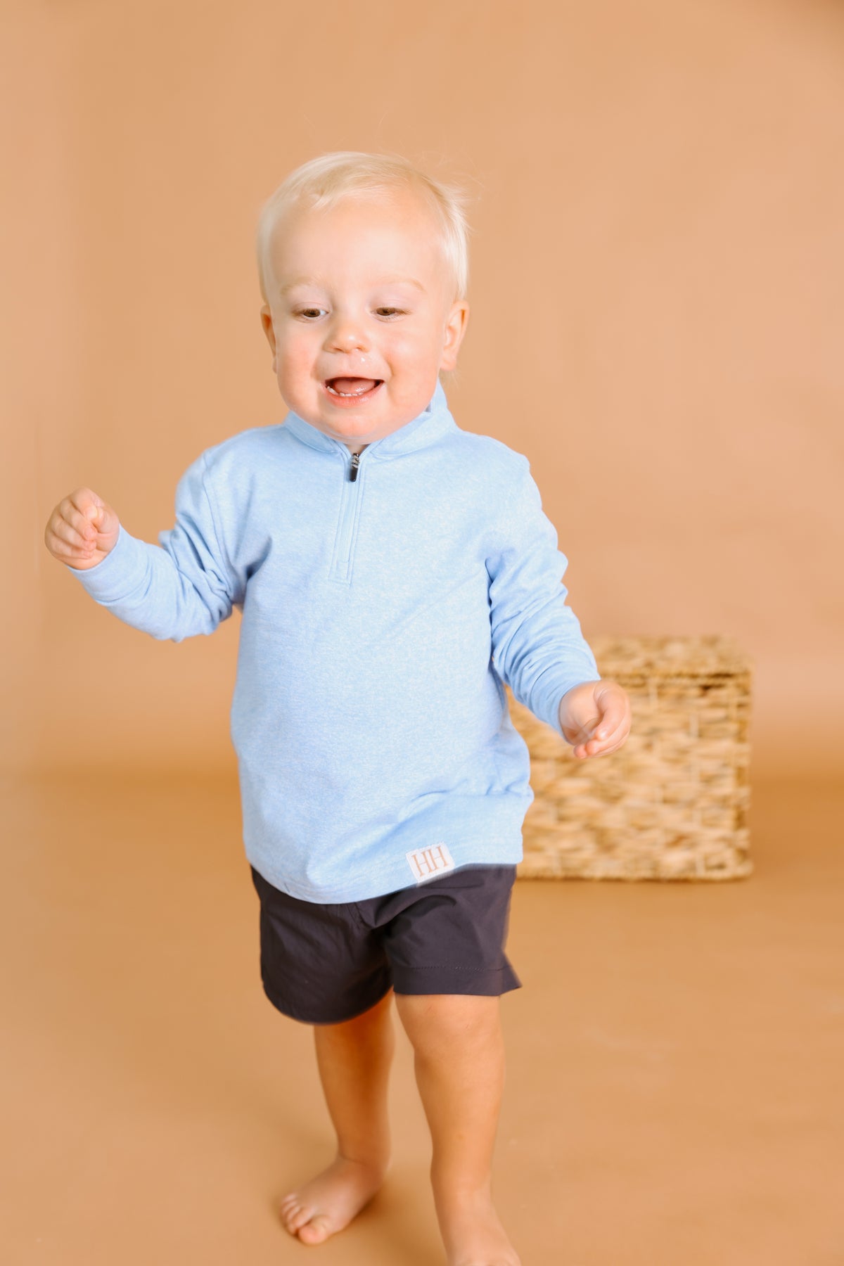 Boys 1/4 Zip Light Blue Pullover