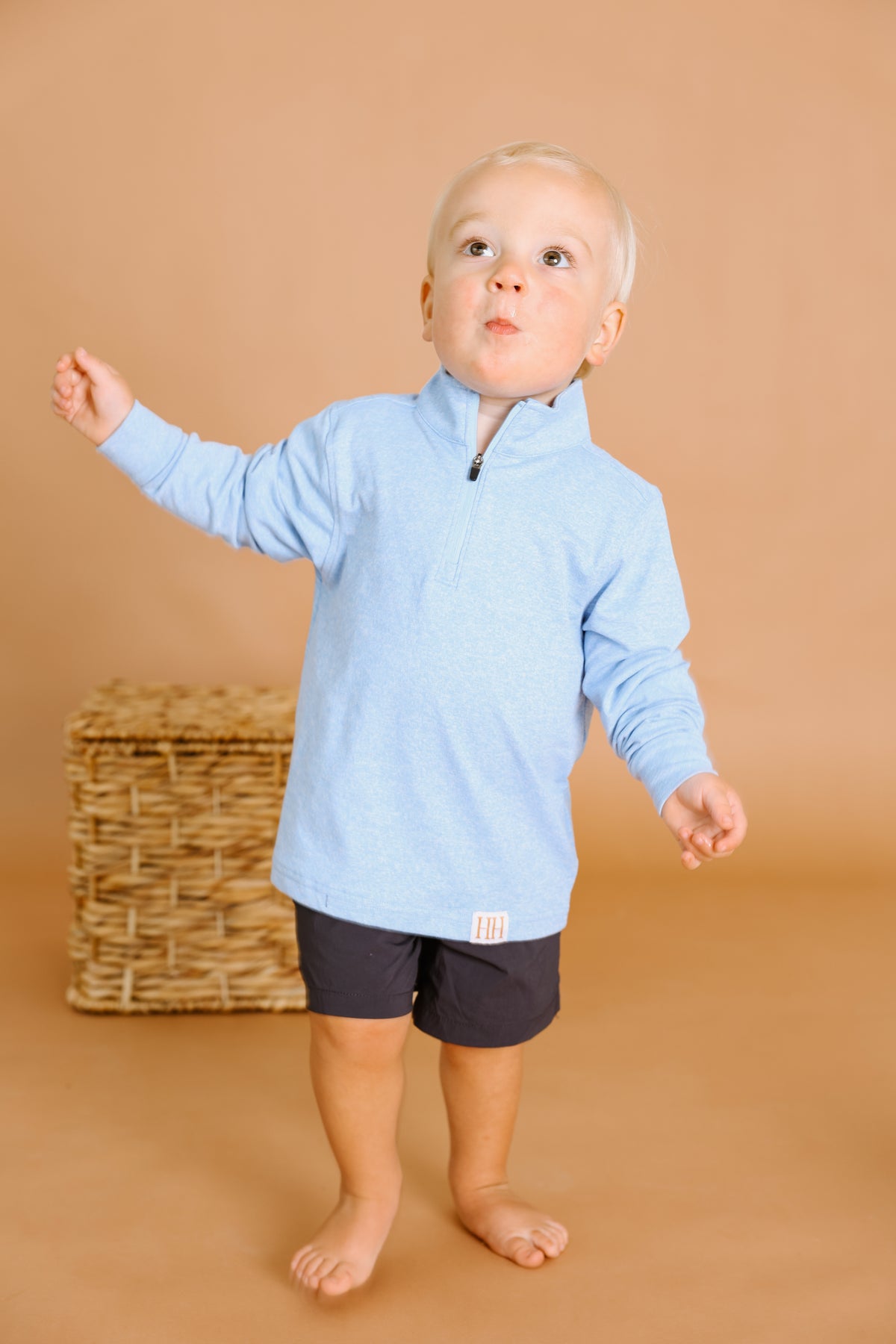 Boys 1/4 Zip Light Blue Pullover