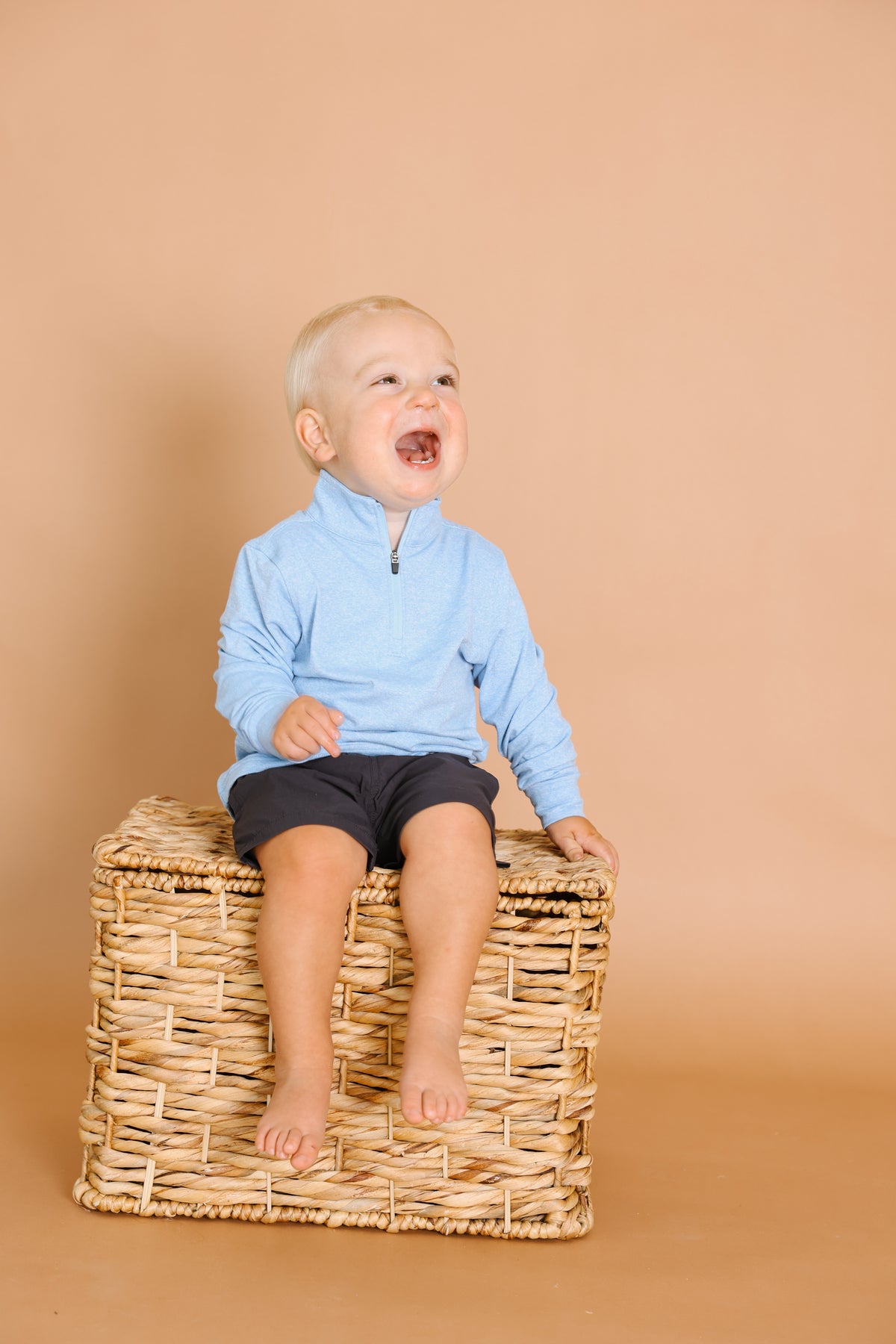 Boys 1/4 Zip Light Blue Pullover