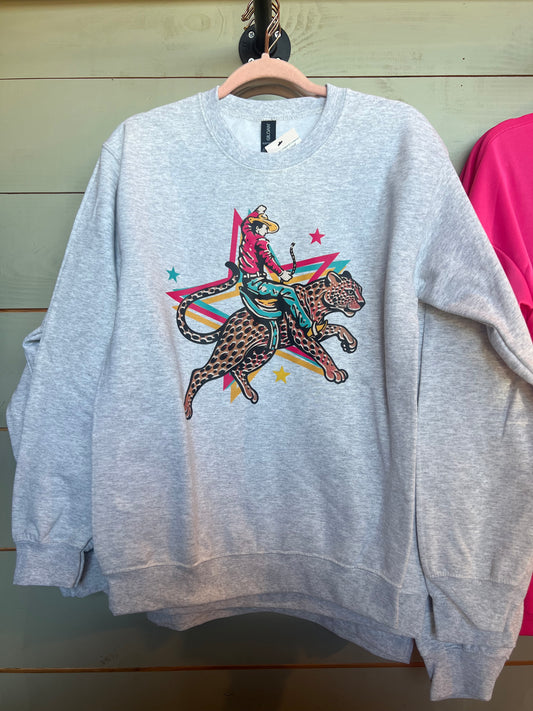 Buckin Leopard Crewneck