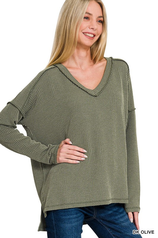 Ribbed Vneck top