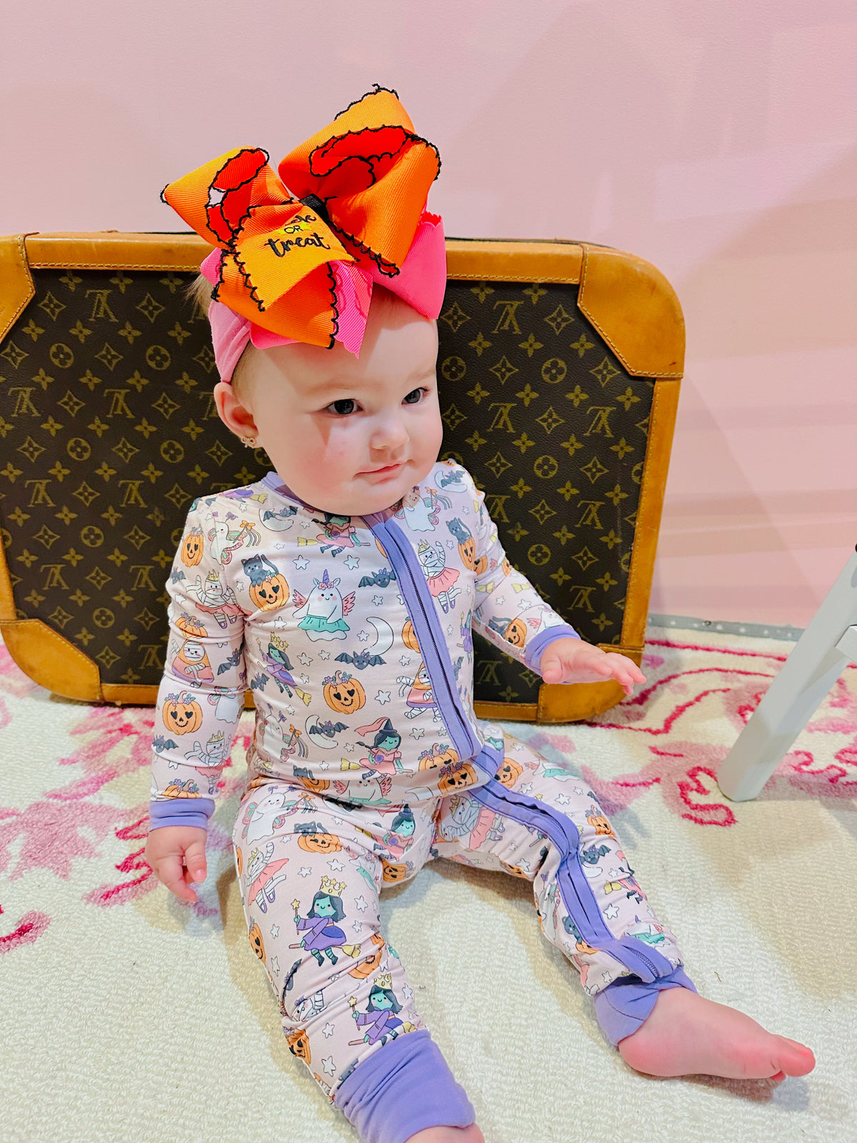 Halloween Monster Dress Up Pink  Convertible Romper