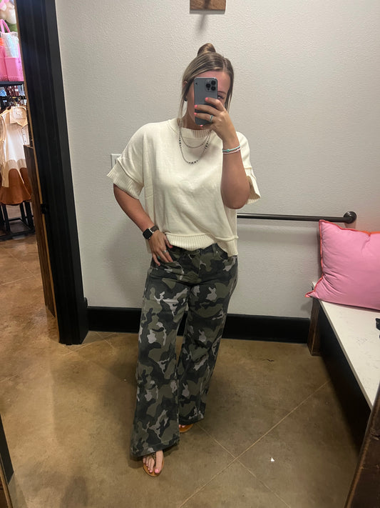 Mica Wide Leg Axolotl Camo Jeans