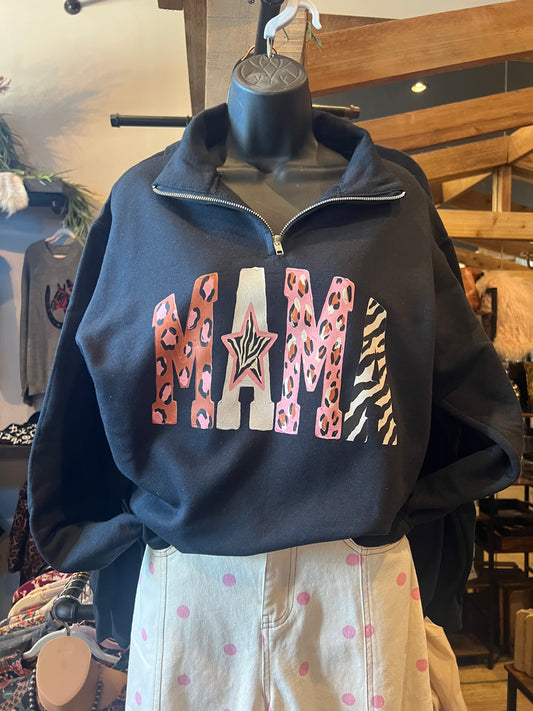 Mama Animal Print QTR Zip