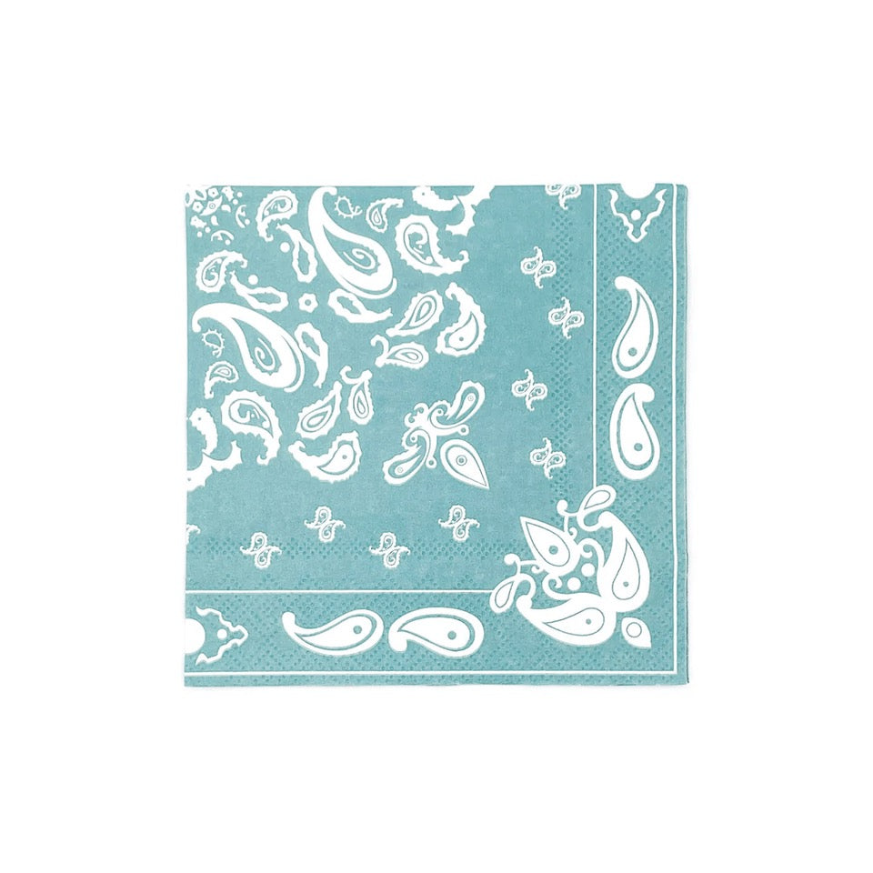 Turquoise Bandana Napkins - 20pk