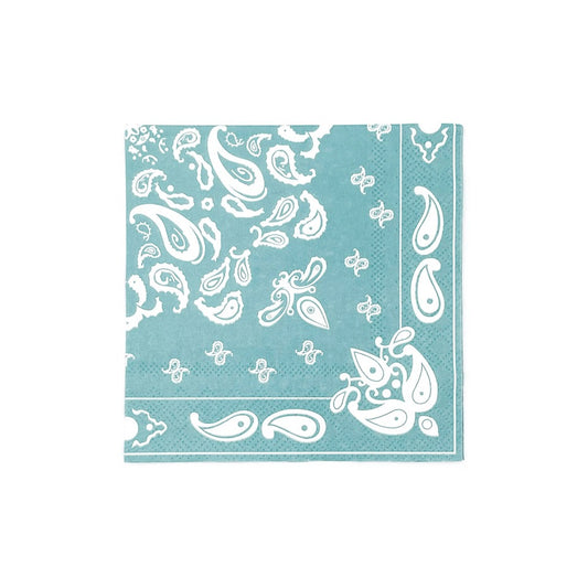 Turquoise Bandana Napkins - 20pk