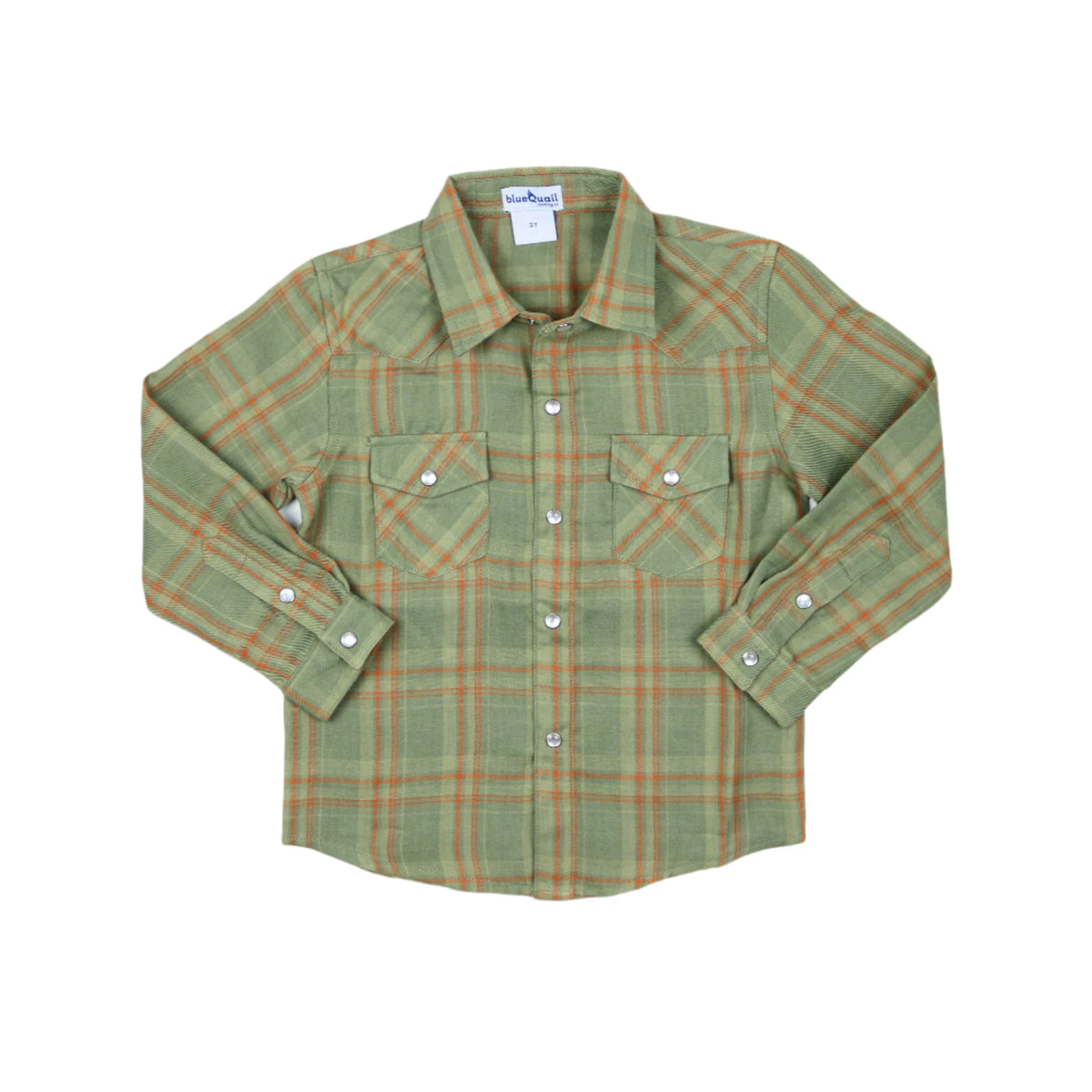 Deer Camp Plaid Pearl Snap Long Sleeve Brushed Flannel Shirt