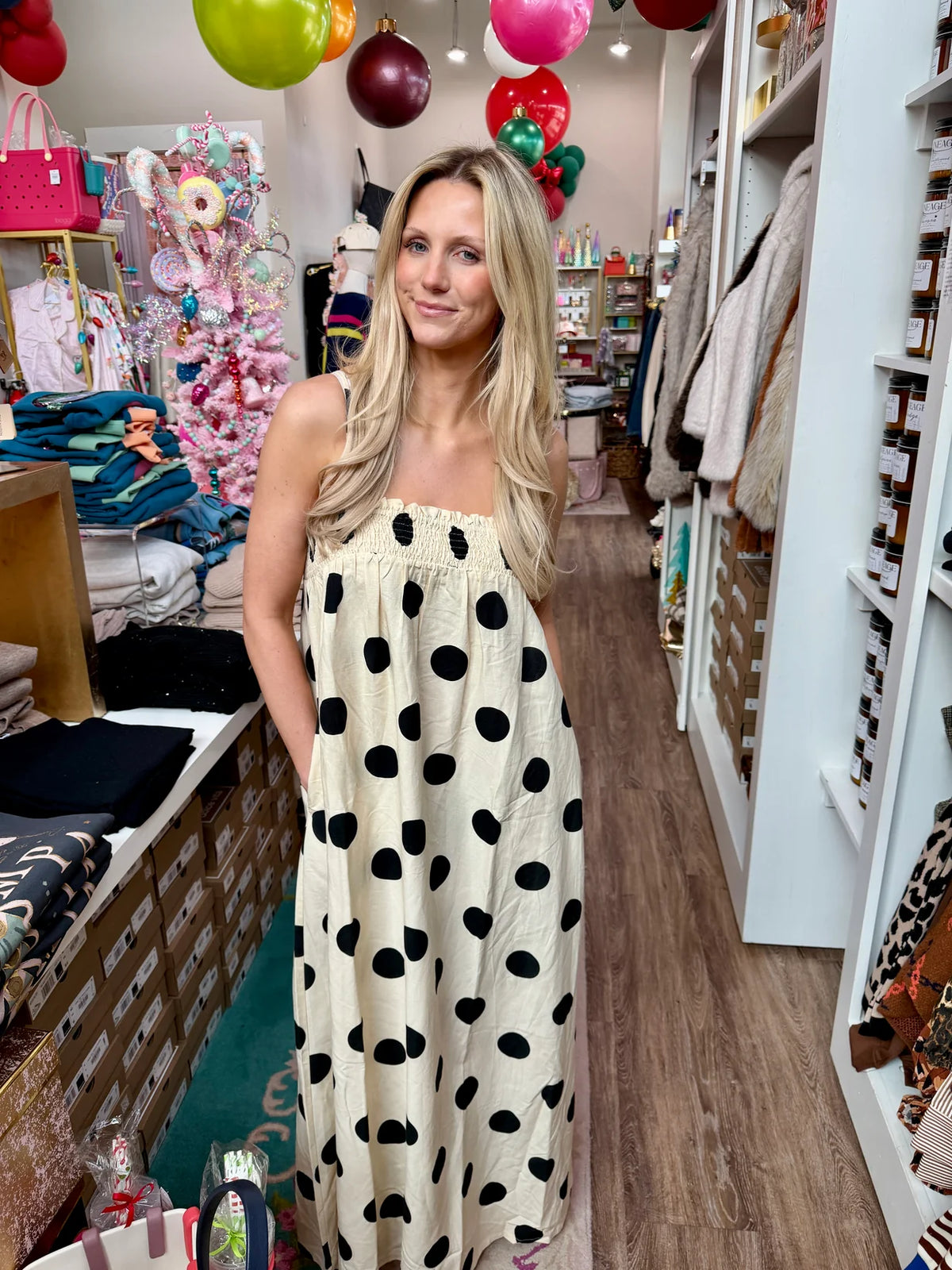Dottie Midi Dress In Cream