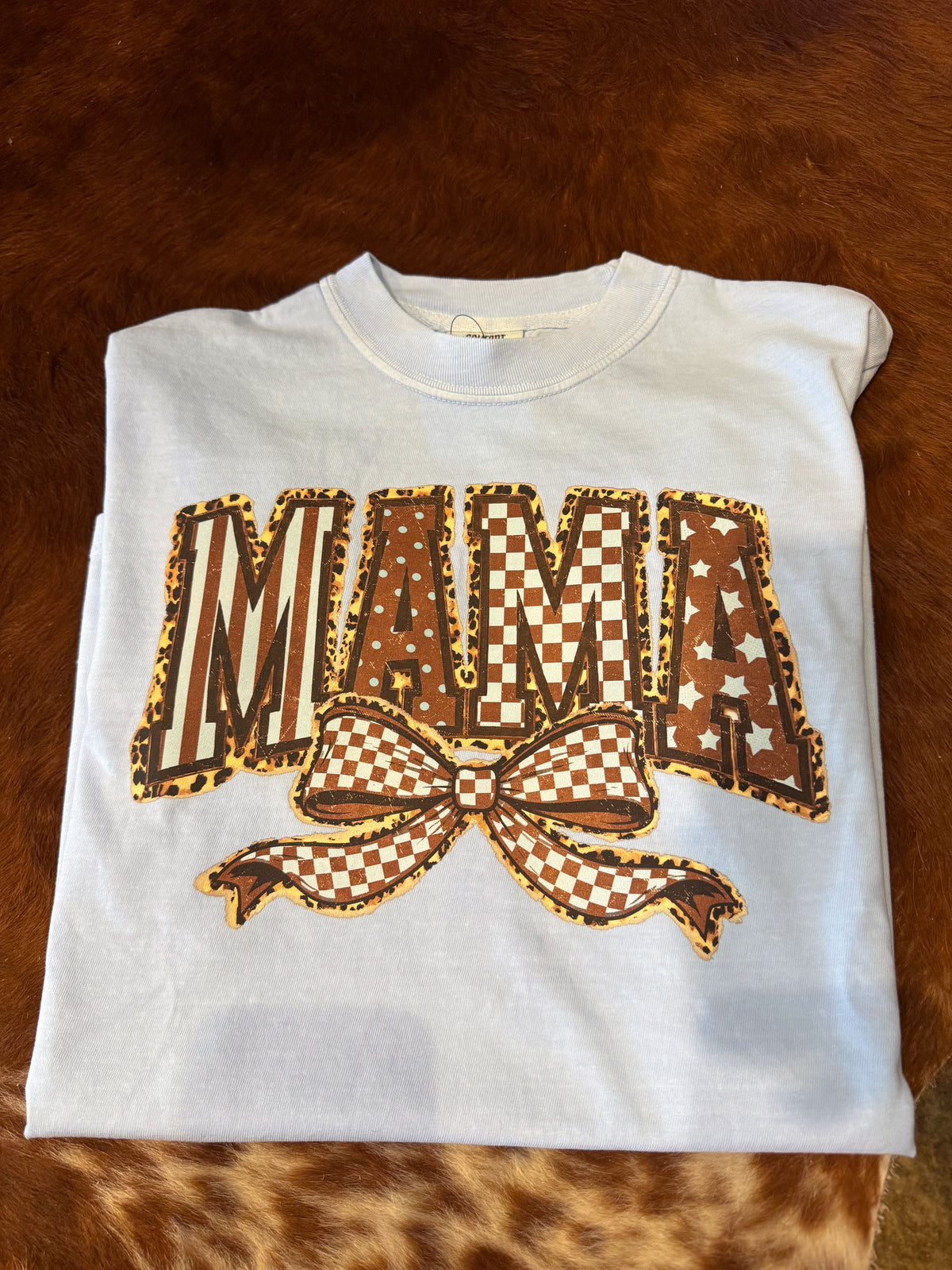Mama Polka dot Tee- Blue