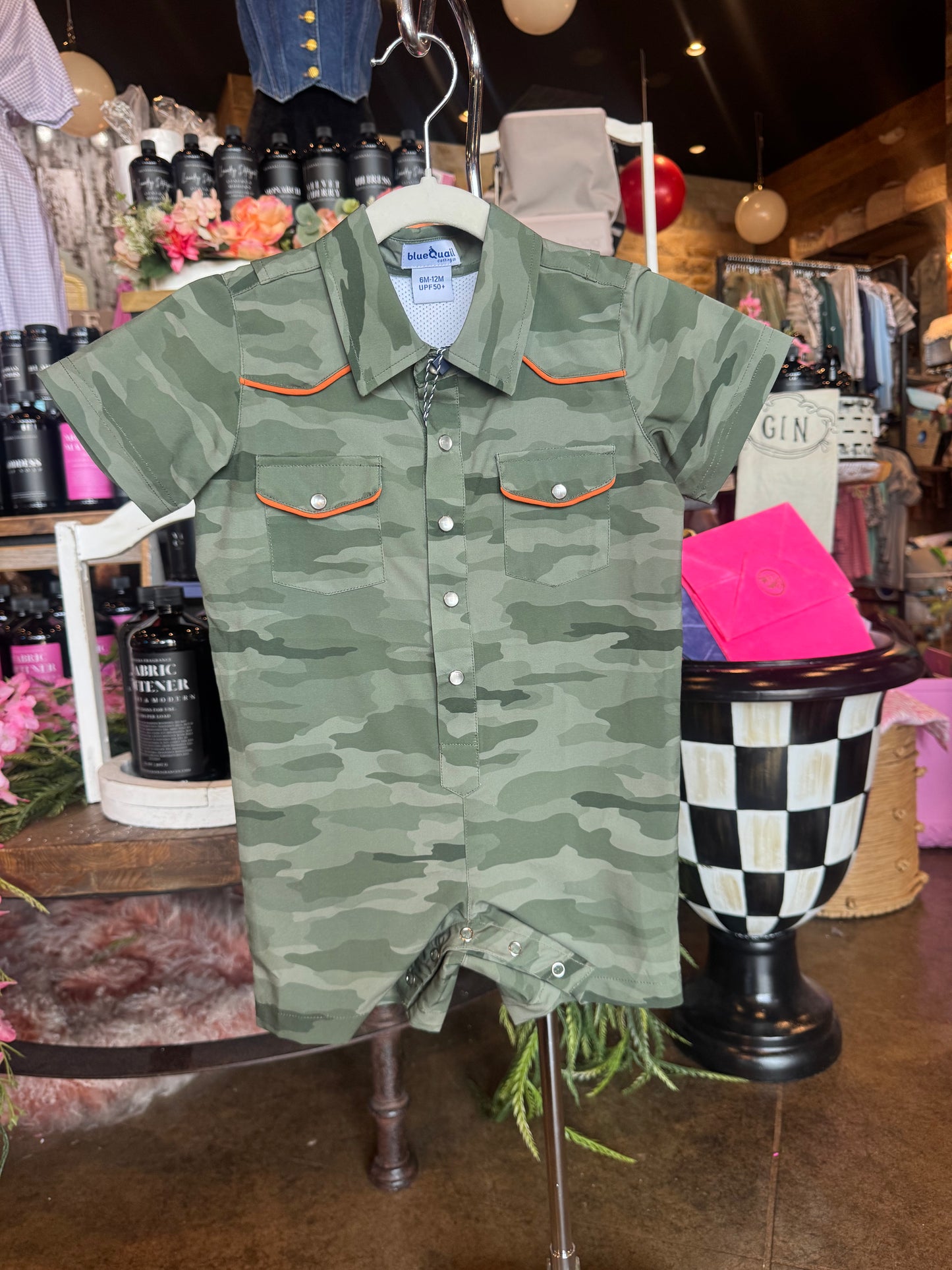 Green Youth Camo Romper