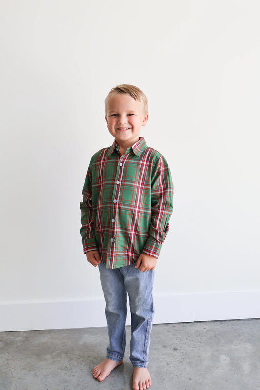william shirt christmas plaid green