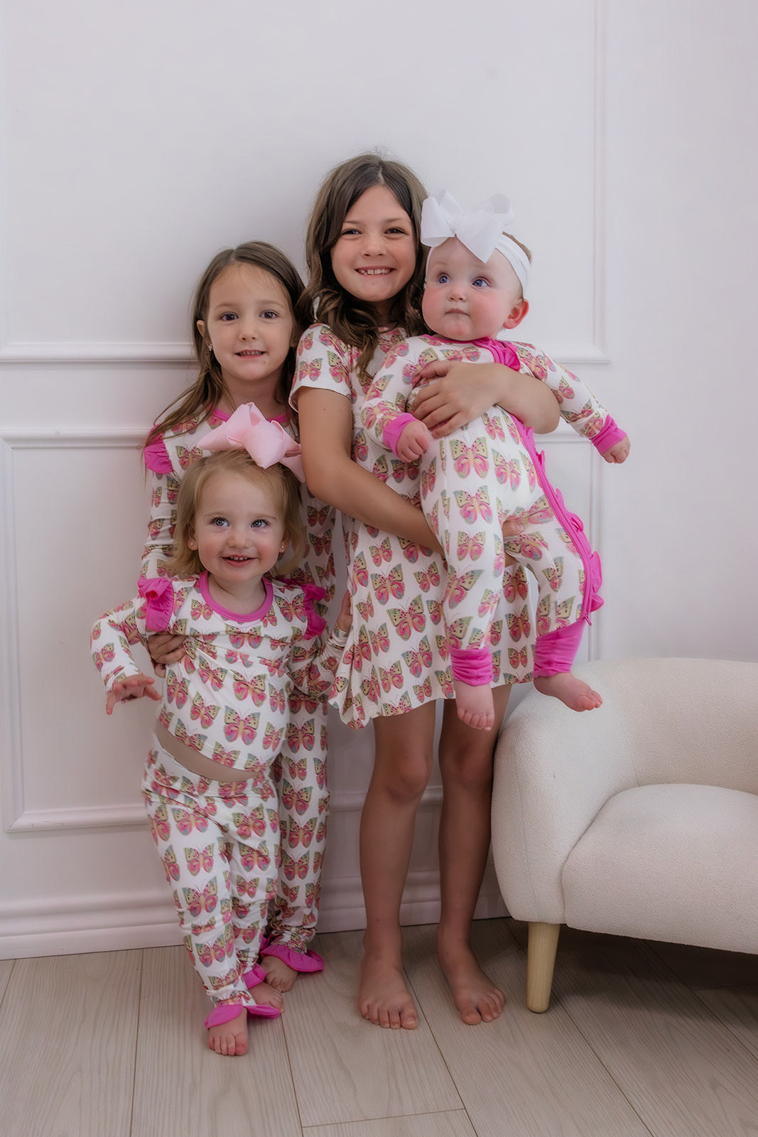 Girls Butterfly Double Zipper Romper