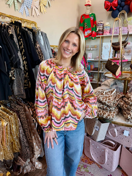 Chevron Shimmer Blouse